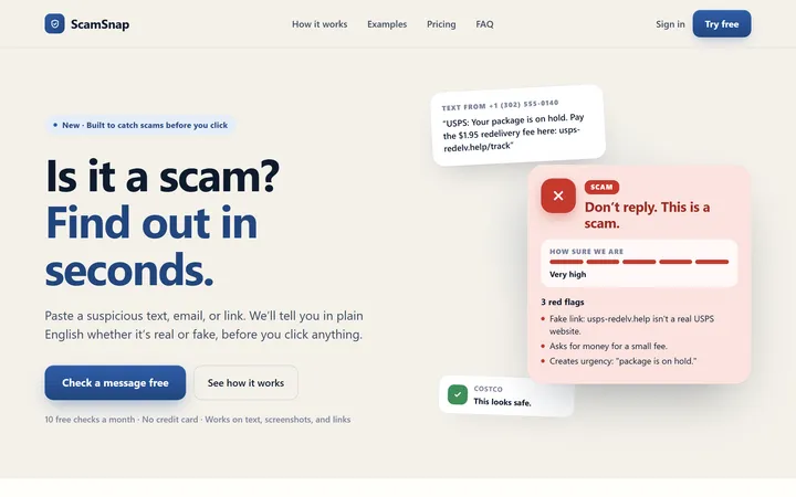 ScamSnap website